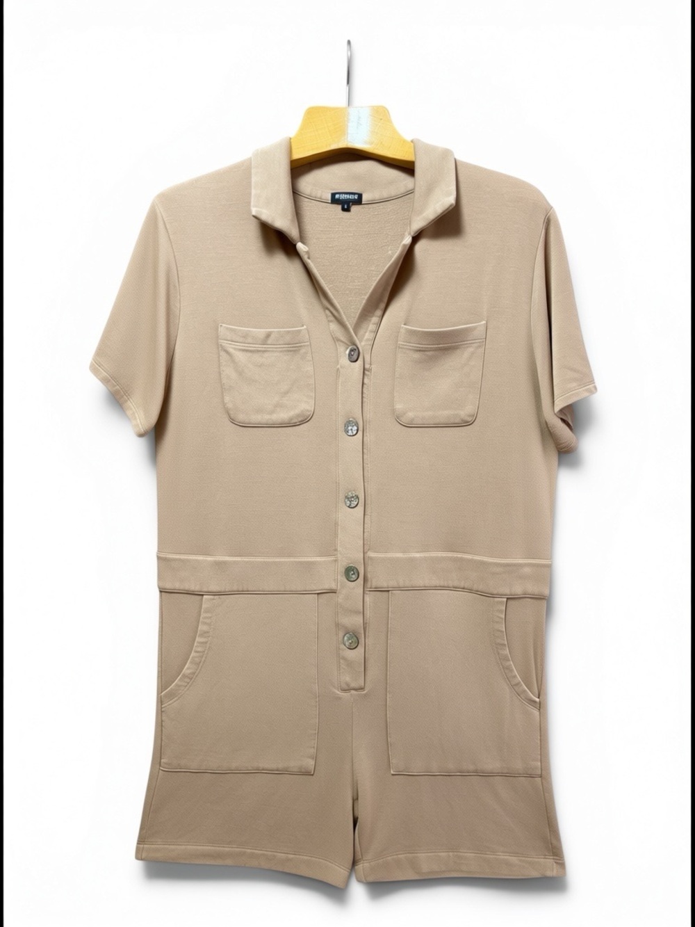 Bleusalt The Shorty Anna Jumpsuit Romper Camel Size 4 (XL 14-16) & Bleusalt Bag